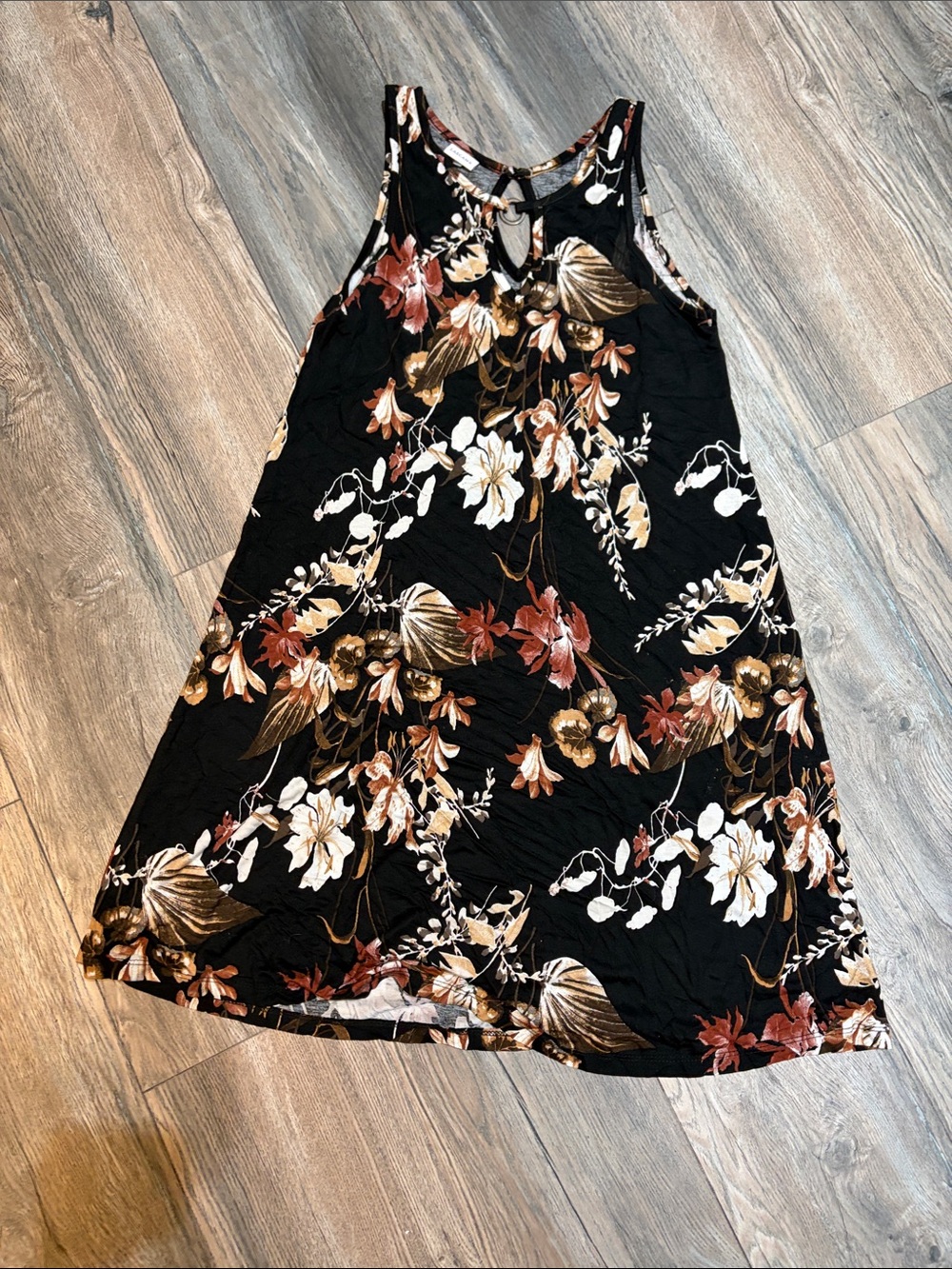 Women’s Black Floral A-Line Dress